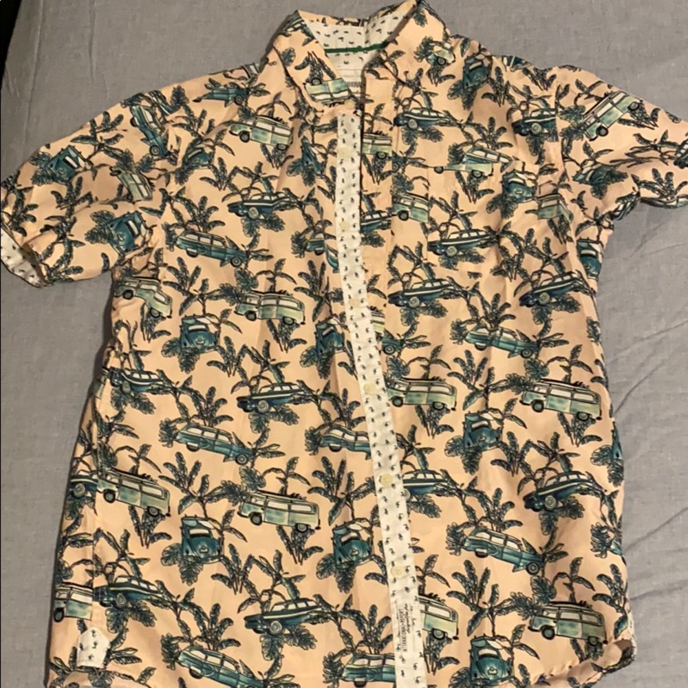 Pink Shirt with Palm trees